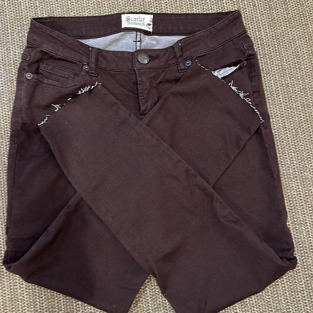 Scarlet Boulevard Skinny Chewed Hem Pants